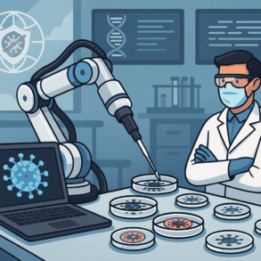 AI system performing virology laboratory tasks with precision