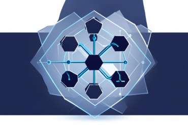 Abstract geometric illustration representing AI agent security architecture with interconnected nodes and protective barriers