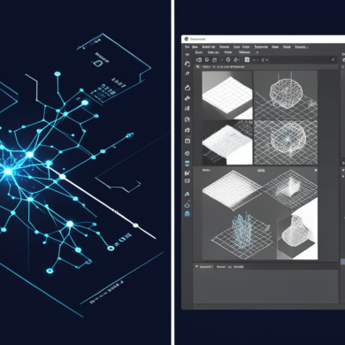 Split illustration contrasting AI technology promises with traditional game development reality, showing the disconnect between vendor tools and studio workflows