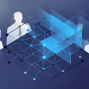 Abstract illustration depicting Meta's transition from human to AI-driven content moderation systems