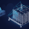 Editorial illustration depicting data centre construction moratorium with facility outline and regulatory barrier symbols