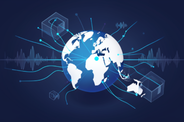 Illustration depicting global network connectivity representing Google Search Live AI assistant expansion to over 200 countries