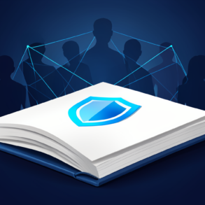 Editorial illustration depicting content protection and human authorship verification for knowledge platforms