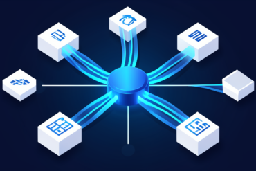 Abstract illustration of data flowing between AI platforms representing Google Gemini's memory import feature