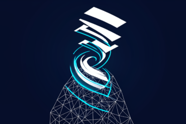 Abstract illustration of video frames transforming upward representing AI video generation technology growth and investment