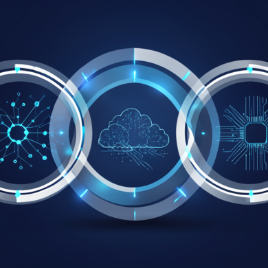 Abstract illustration of three interlocking circles representing the Anthropic, Microsoft, and Nvidia AI partnership infrastructure