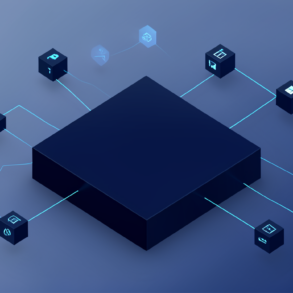 Abstract illustration of platform marketplace model with central hub and connected services