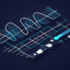 Abstract illustration of musical waveforms and control parameters representing AI music customisation features