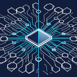 Abstract illustration of AI chip architecture representing competition in the semiconductor inference market