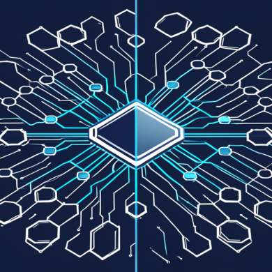 Abstract illustration of AI chip architecture representing competition in the semiconductor inference market