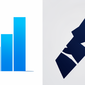 Abstract illustration depicting the contrast between rising AI adoption and falling consumer trust through geometric shapes