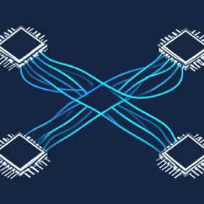 Abstract illustration of interconnected semiconductor chips representing NVIDIA-Marvell NVLink partnership for AI infrastructure