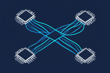 Abstract illustration of interconnected semiconductor chips representing NVIDIA-Marvell NVLink partnership for AI infrastructure