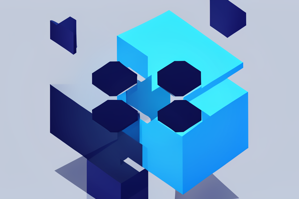 Abstract geometric illustration representing Microsoft's acquisition of Cove team with interconnected shapes symbolising collaboration and integration