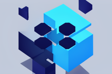 Abstract geometric illustration representing Microsoft's acquisition of Cove team with interconnected shapes symbolising collaboration and integration