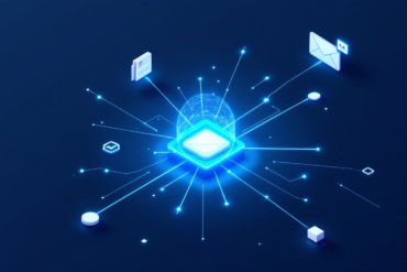 Abstract illustration of AI system connecting to multiple data sources representing Google's Gemini personal intelligence features
