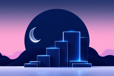 Abstract illustration representing Moonshot AI's billion-dollar funding round with ascending geometric shapes