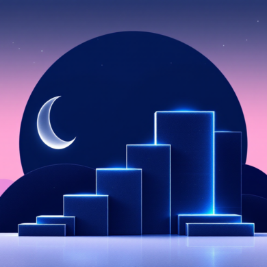 Abstract illustration representing Moonshot AI's billion-dollar funding round with ascending geometric shapes