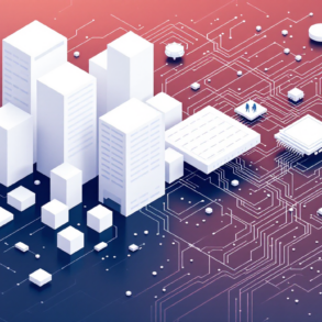 Abstract illustration depicting corporate workforce restructuring transitioning into AI infrastructure investment