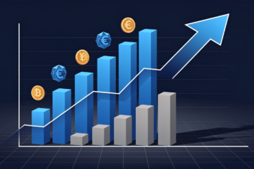 Bar chart illustration showing AI startups capturing majority of largest seed funding rounds with ascending blue bars against navy background