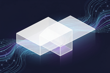 Abstract illustration representing enterprise AI partnership and technology integration between corporations