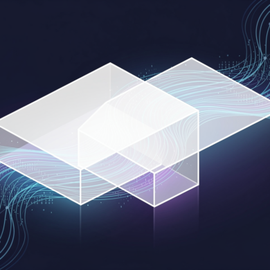 Abstract illustration representing enterprise AI partnership and technology integration between corporations