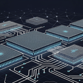 Abstract geometric illustration of DRAM memory architecture showing constrained supply pathways for AI infrastructure