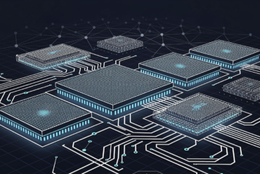 Abstract geometric illustration of DRAM memory architecture showing constrained supply pathways for AI infrastructure