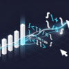 Abstract illustration depicting transition from flat-rate to usage-based pricing model with geometric shapes and code elements
