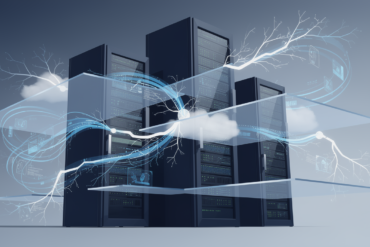 Abstract illustration of cloud computing infrastructure representing Google Cloud's partnership with AI research laboratory