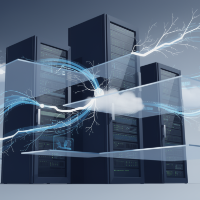 Abstract illustration of cloud computing infrastructure representing Google Cloud's partnership with AI research laboratory