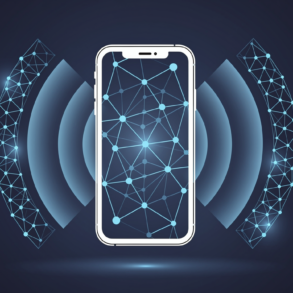 Illustration of smartphone with on-device AI processing for offline dictation