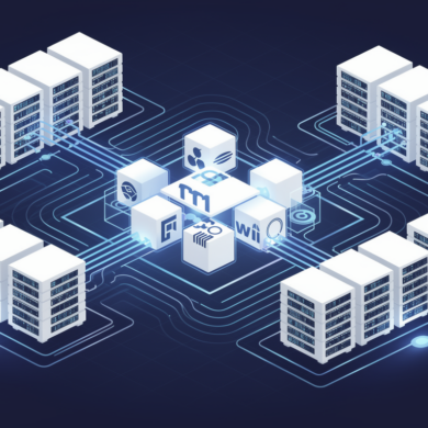 Abstract geometric illustration representing AI computing infrastructure and strategic partnership between technology companies