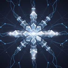 Abstract geometric illustration representing Meta's Muse Spark AI model architecture with interconnected neural network patterns