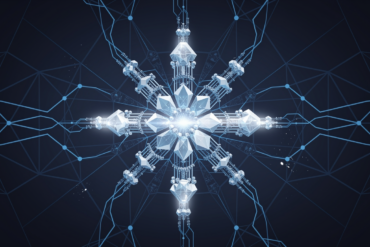 Abstract geometric illustration representing Meta's Muse Spark AI model architecture with interconnected neural network patterns