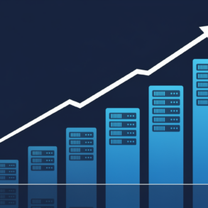 Abstract illustration depicting declining user metrics alongside rising AI infrastructure investment