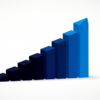 Geometric illustration representing Microsoft Copilot's growth to 20 million paid users with ascending blocks in navy and electric blue