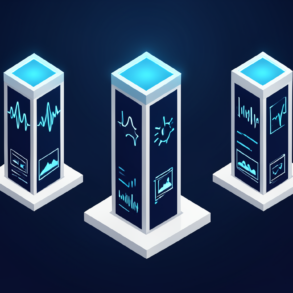 Illustration of three pillars representing Microsoft's foundational AI models for voice, audio and image generation