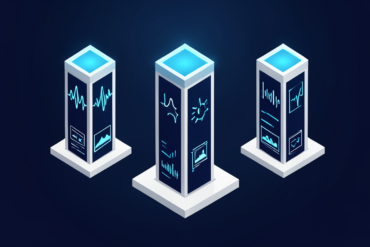 Illustration of three pillars representing Microsoft's foundational AI models for voice, audio and image generation