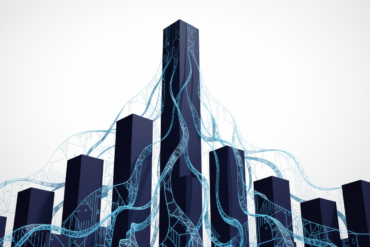 Abstract illustration depicting record venture capital investment in artificial intelligence laboratory development