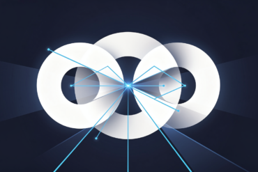 Abstract geometric illustration representing corporate investment convergence in AI sector