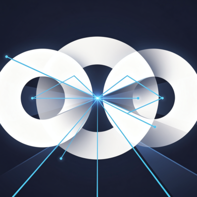 Abstract geometric illustration representing corporate investment convergence in AI sector