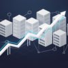 Abstract illustration of ascending financial metrics and AI infrastructure representing Anthropic's path to profitability