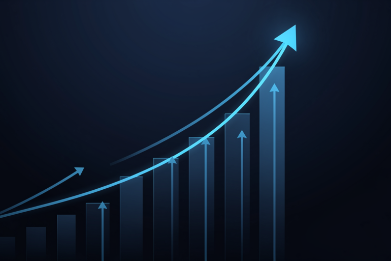 Abstract illustration depicting exponential growth trajectory representing Anthropic's $900 billion valuation milestone