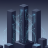 Abstract illustration of three connected institutional structures representing Anthropic's enterprise AI partnership with major financial institutions