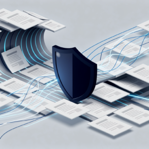 Editorial illustration depicting security infrastructure overwhelmed by cascading automated reports