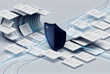 Editorial illustration depicting security infrastructure overwhelmed by cascading automated reports