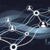 Abstract illustration of interconnected network nodes representing AI agents in complex virtual economy systems