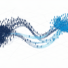 Abstract illustration depicting user migration from dominant search platform to alternative service, represented by flowing geometric patterns