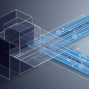 Abstract illustration depicting regulatory simplification through geometric shapes consolidating from complex overlapping forms into clear parallel pathways